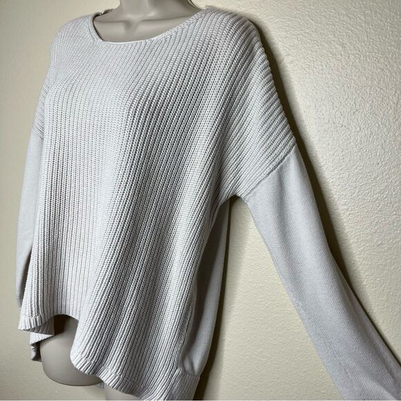 Chicos Cream Knit Sweater High Low Hemline Pullover Cotton Modal Womens Large - Picture 4 of 11
